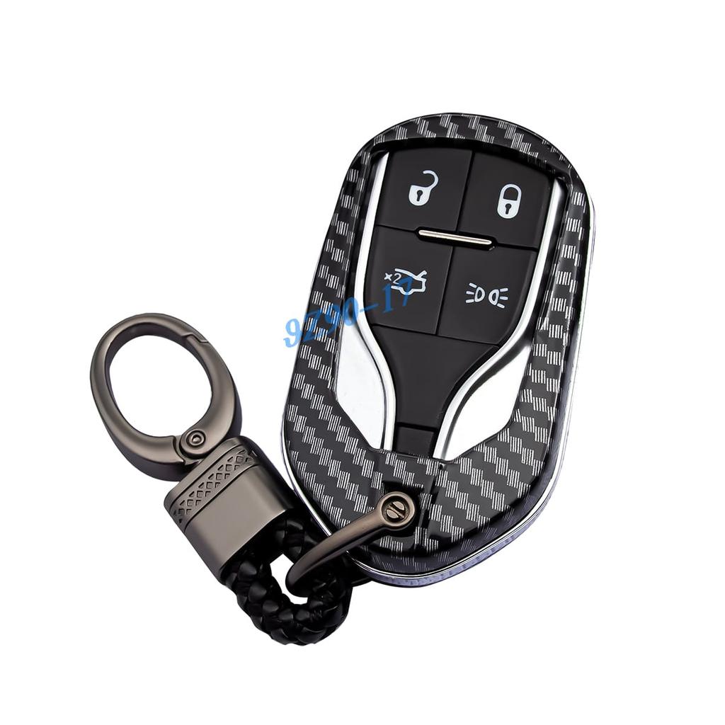 Kohlefaser Autoschlüsselanhänger Hülle Etui Ringhalter Für Maserati Ghibli Levante Quattroporte 2014- Zubehör