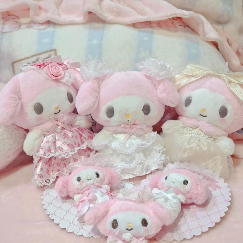 My Melody Floral Λευκή Τούλινη Φούστα Σειρά Βελούδινο Παιχνίδι Κλειδοθήκη χαριτωμένο Παιχνίδια Melody Επέτειος Γενέθλια φαντασία Βελούδινη κούκλα