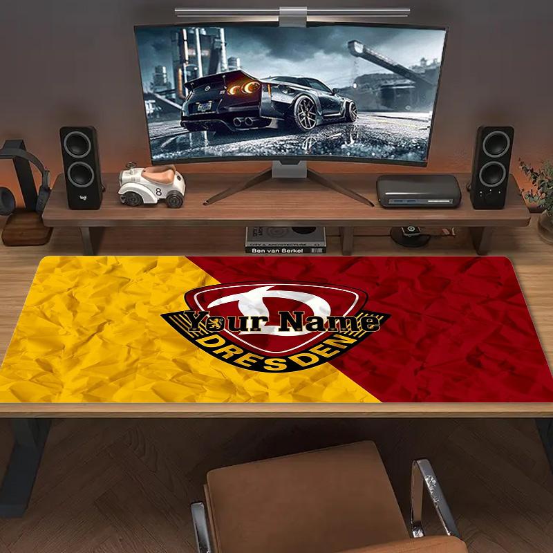 Dynamo Dresden Custom Name Large Size Mouse Pad Large Gaming Table Cushion Non-slip Laptop Tablet Big Mousepad XXL Mat Mini PC Playmat With Lock Edge