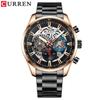 Curren 8391 Men's Sports Casual Quartz Watch with Steel Band and Calendar