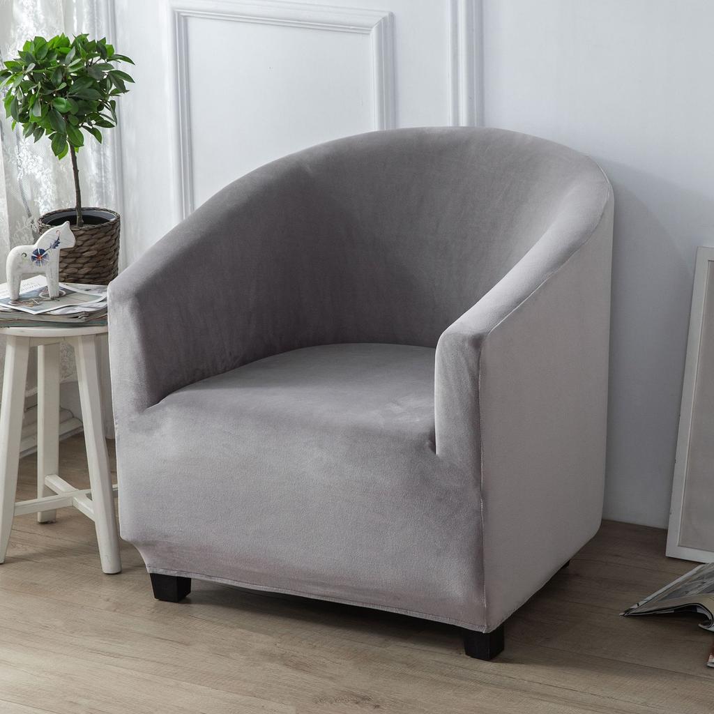 Solid Color Thickened Silver Fox Velvet Sofa Cover Milk Silk Semi-circular Arc Sofa Chair Cover Internet Cafe Single Sofa Cover
