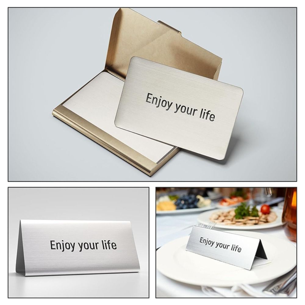 3Pcs Stainless Steel Business Card Blanks Metal Name Cards New Engraving Cards  Laser Engraving
