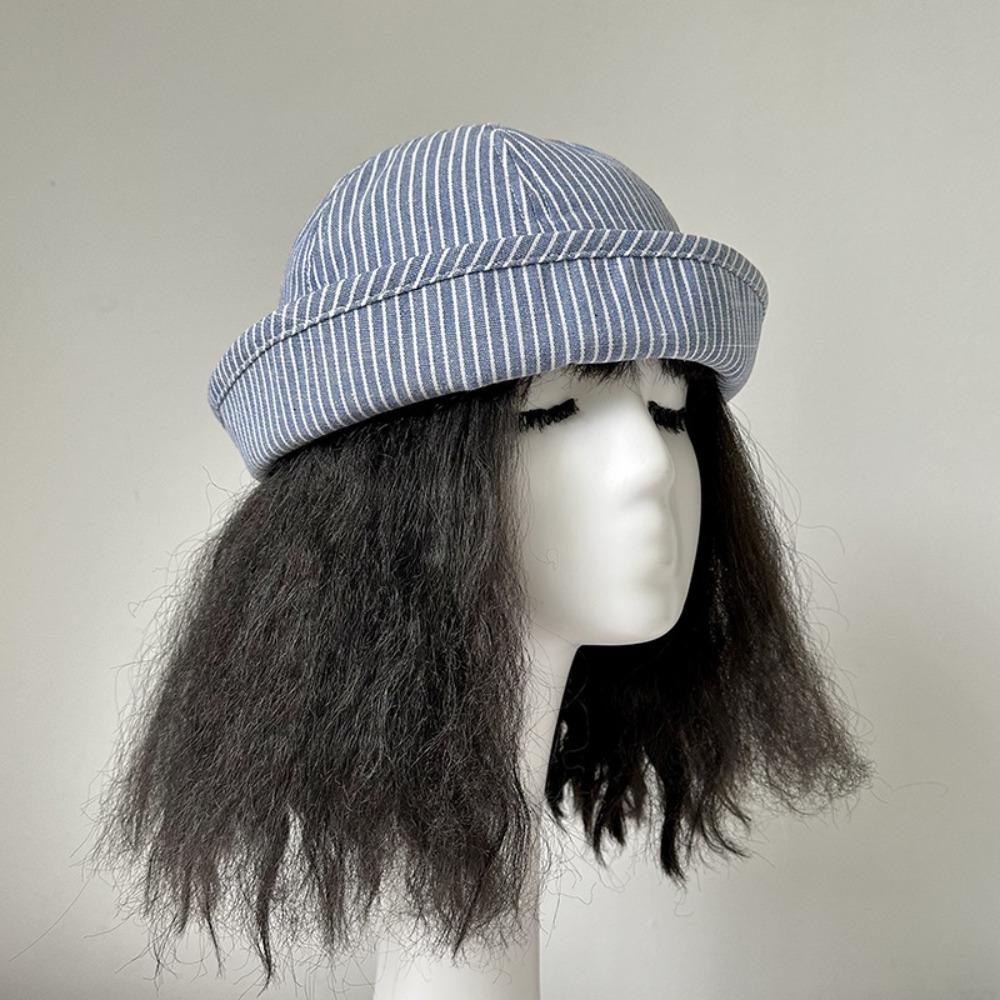 Cute Stripe Sailor Hat Cotton Beret Hat Kawaii Dome Hat Halloween Style 8