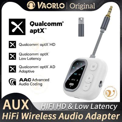 2 In 1 aptX-Adaptive AD/HD/LL AAC Bluetooth Audio Transmitter Receiver 3.5MM AUX HiFi Music Multipoint Airplane Wireless Adapter