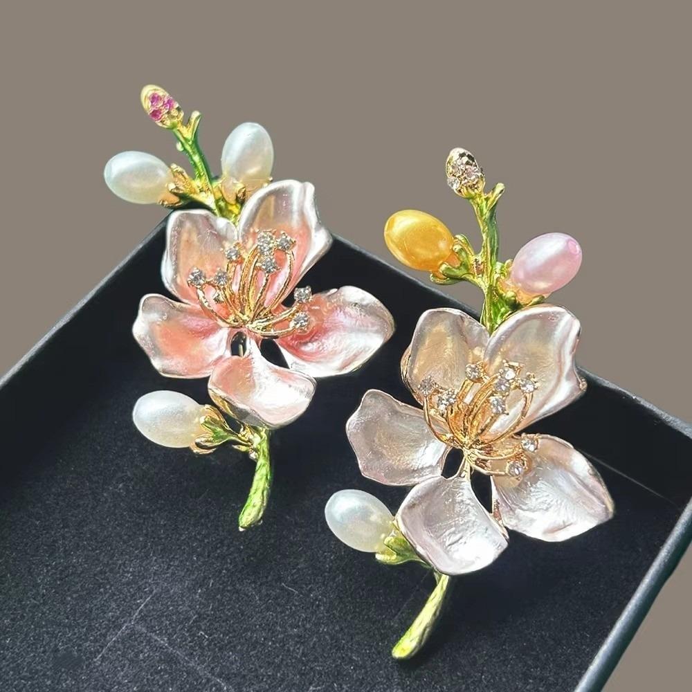 Imitation Pearls Jasmine Flower Brooch Multi-Occasion Wear Collar Lapel Pin Lapel Pin Accessories