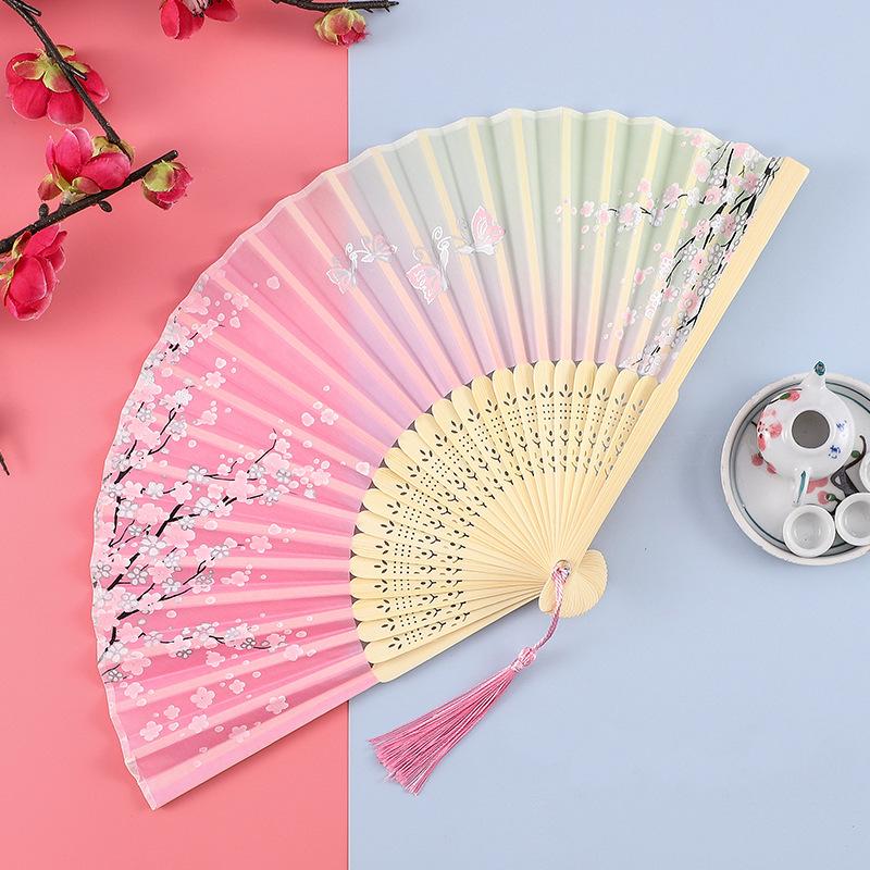 Ancient Style Chinese Hanfu Dance Fan: 6-Inch Single-Sided Folding Fan for Women