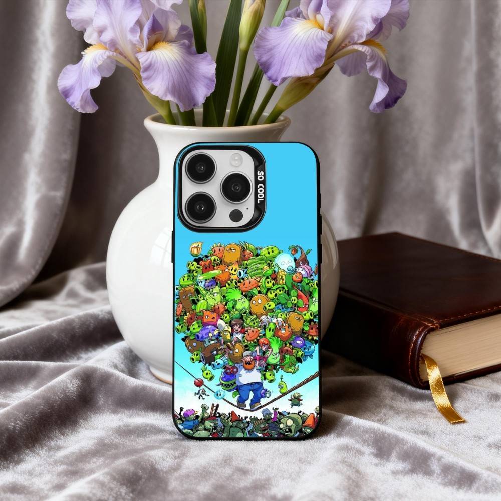 P-Plants-S VS Z-Zombies-S  Phone Case For iPhone17,16,15,14,13,12,11 Plus,Pro Max Black Candy silver phone case