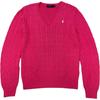 Polo Ralph Lauren Baumwoll V-Ausschnitt Pullover Langarm Strickpullover Standard Passform Damen Oberteile 211694089-010