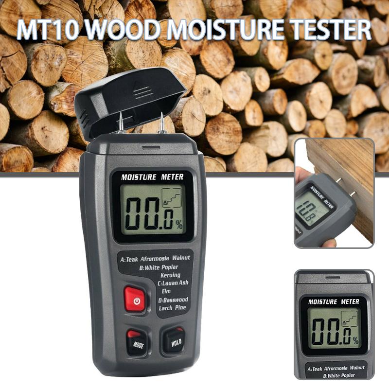LCD Moisture Tester Digital Wood Moisture Meter Handheld Humidity Tester Damp Moisture Detector