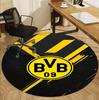 Borussia Dortmund Pattern Round Rug, Indoor/Outdoor Mat, for Picnic, Gameroom, Bedroom, Office, Living Room, Home Decor Carpet, Birthday Gift