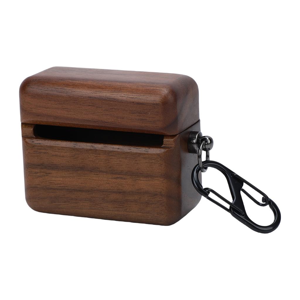 Védőtok illeszkedik a   Pi8 vezeték nélküli   fülhallgatók töltőtokjához, kézzel polírozott   fülhallgatótok diófa borítás