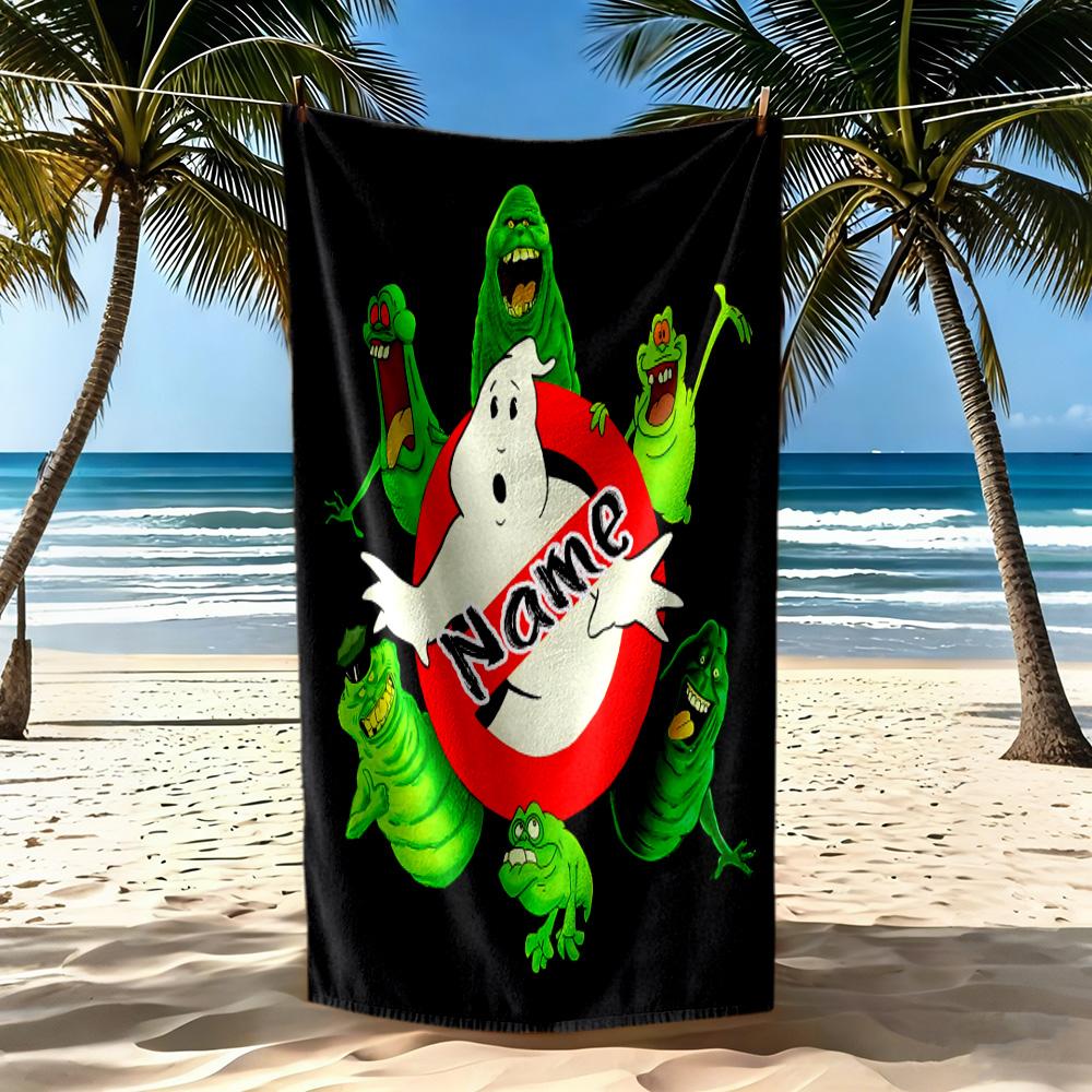 Ghostbusters Team-up Personalized Text Beach Towel Soft Durable Quick-Dry Ideal for Travel Outdoor Swim Pool Yoga Surf Camping Hiking Gym Gift Holiday