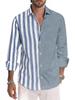 Men's Striped Long Sleeve Shirt - Spring/Autumn Fashion