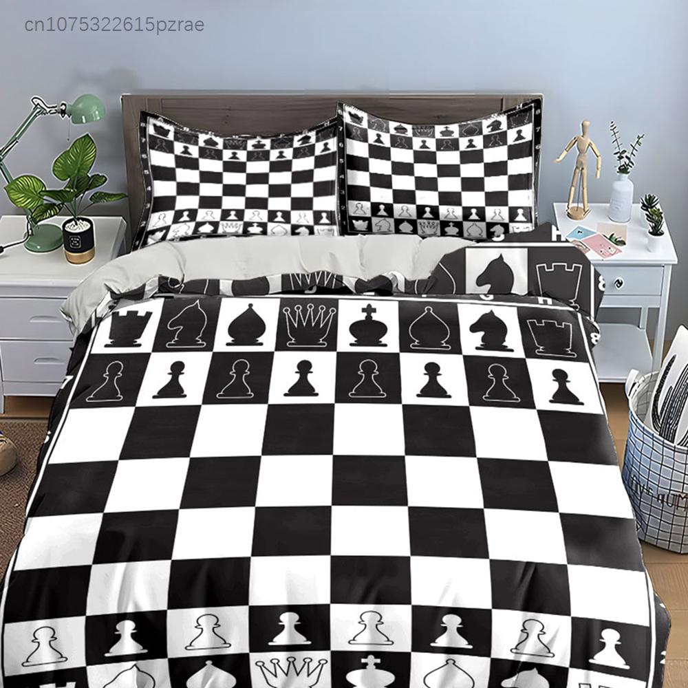 Schachspiel Dreiteiliges Set Mehrere Größen Kinder- Und Schlafzimmer für Erwachsene Exquisites 3-teiliges Bettwäscheset, Geschenk