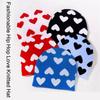 Creative Heart Pattern Beanies Hat Adult Elastic Hat Winter Warmer Knitted Hat Cold Winter Present for Student Teen