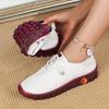 Women's shoes spring and summer lace-up wide fat feet beef tendon sole soft sole soft surface large size leather shoes