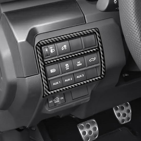 For Toyota Tacoma 2024-2025 Carbon Fiber Car Headlight Switch Button Trim 1pc