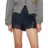 Women Satin Silky Shorts Lace Trim Patchwork Micro Shorts Low Rise Boxer Shorts Lounge