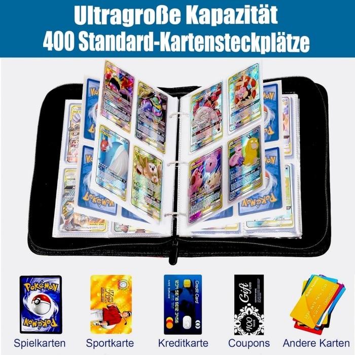 Album Tactical 400+ Carti Pokémon - Sistem Triple-Lock & Protectie UV (Pentru Campionate TCG si Tabere de Vara, Cadou Educativ Copii 7-12 ani)