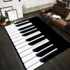 Piano Keyboard Pattern Carpet for Living Room Decor, Black and White Suitable for Use As an Anti-slip for Living Room Bedroom Sofas
