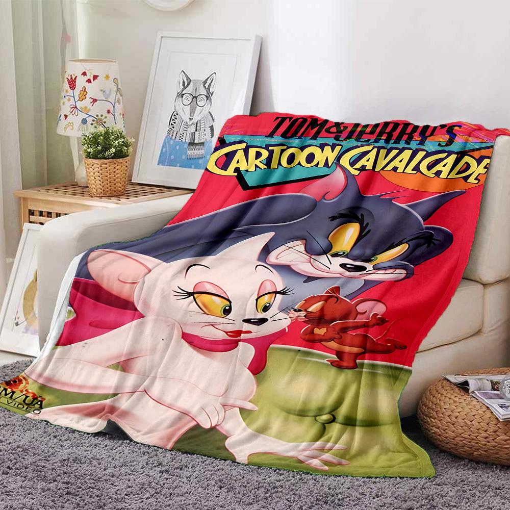 1pz Cavalcade di Cartoni Animati di Tom & Jerry Coperta in Flanella Morbida Calda Plaid per Casa, Ufficio, Viaggio, Biancheria da Letto Accogliente per Tutte le Stagioni RegaloL1037