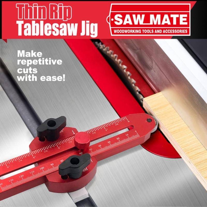 Thin Rips Jig Extended Thin Rips Jig Table Sawing Guide for Precise Narrow Strips Cut for Table Sawing, Routers Band Saw
