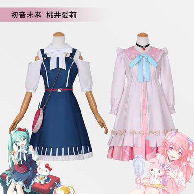 Hra Project Sekai Momoi Airi Cosplay Kostým Dívky Růžové Šaty s Mašlí Halloween Karnevalová Noc Ženy Muži Role Kostýmy na Večírek