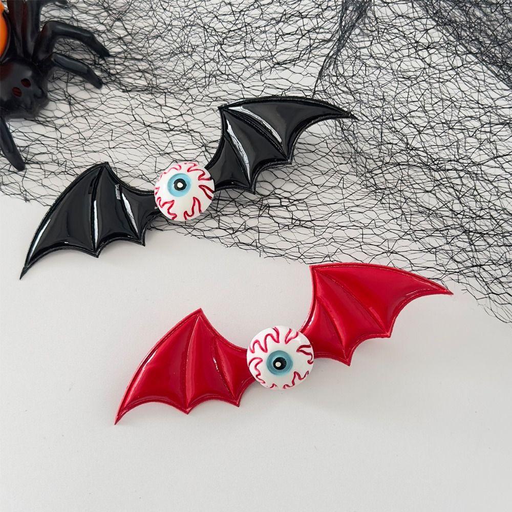 4PCS Resin Halloween Hairpin Y2k Bat Duckbill Side Clip Funny Bat Wings Hair Clip Party Props