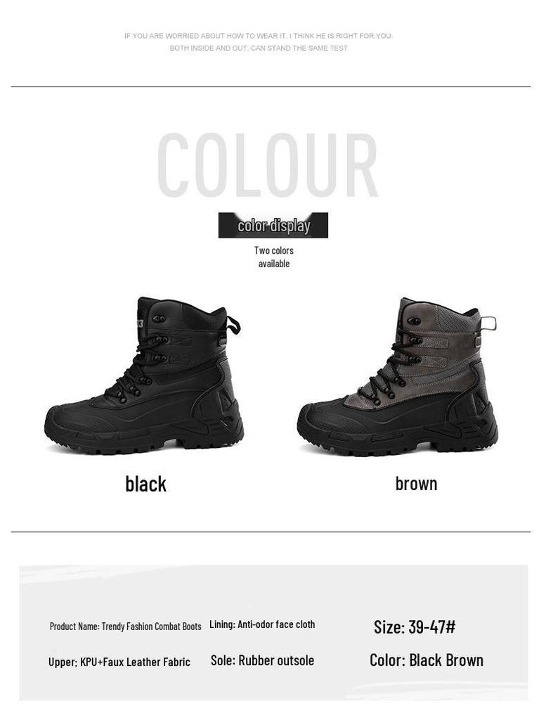 Men's Tactical Desert Hiking Boots - Large Size Military Combat High-top Field Boots