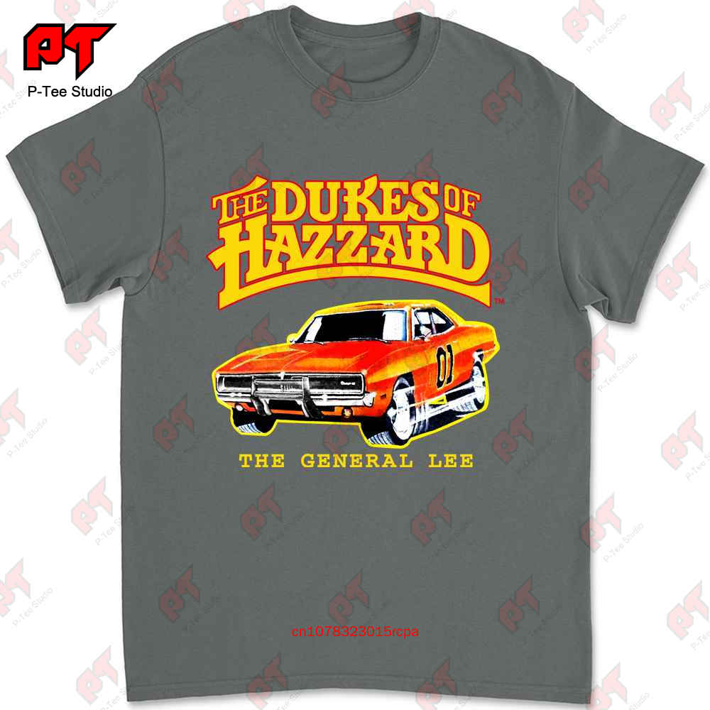 Vintage The Dukes Of Hazard General Lee T Shirt Size Large Black Single Stitch FMZN