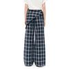 Ledian Color-Block Plaid Wide-Leg Casual Pants