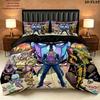 Jojos Bizarre Adventure Pattern Bedding Quilt Set Quilt Cover Pillowcase Home Birthday Gift(1 * Duvet Cover + 2 * Pillowcase, Without Core)