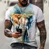 3D Animal T Shirt Man 3D Printing Tees Elephant Dog Tiger T Shirts Hip Hop Men Casual Short Sleeve T Shirts Summer Top
