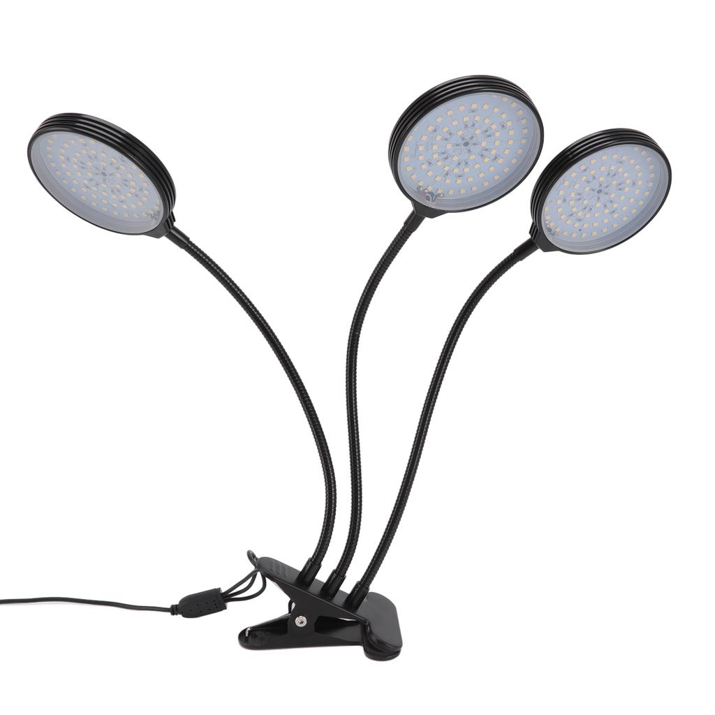 LED 45W Plant Grow Lamp with 3 Heads Clip On USB Power Supply Growing Light for Indoor Succulent Planting