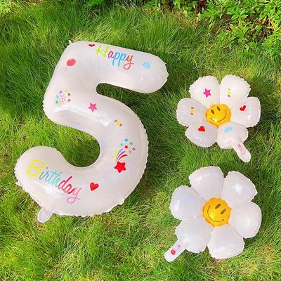White Number Balloons for Kids' First Birthday Party Decorations