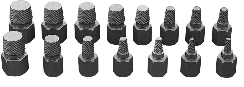 Screw Extractors for Broken Screws, Set of 15