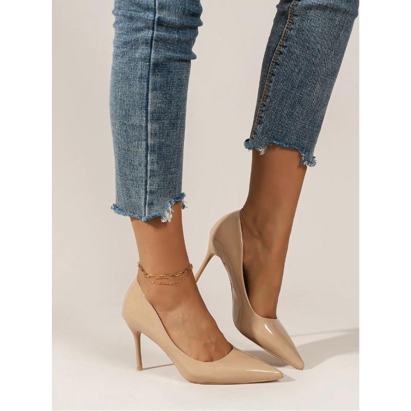 Mode 2025 Damen Sommer Neu Sexy Spitz Designer Einfarbig High Heels Elegant Kleid Party Flachmündig High Heels Übergröße