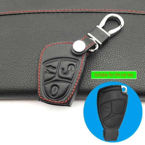 100% Leather Car Key Case Car Key Cover For Mercedes-Benz W203 W210 W211 Amg W204 C E S Cls Clk Cla Slk Classe Protect Shell