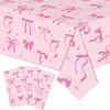 New Bow Birthday Theme Table Clothes Plastic Disposable Table Cover Waterproof Rectangular Tablecloth for Girls Kids