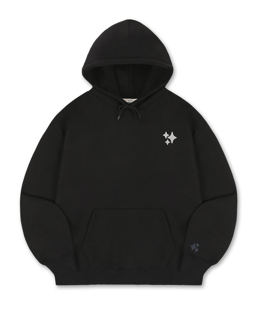Three Stars Embroidered Hoodie Ahp1204 (Black)