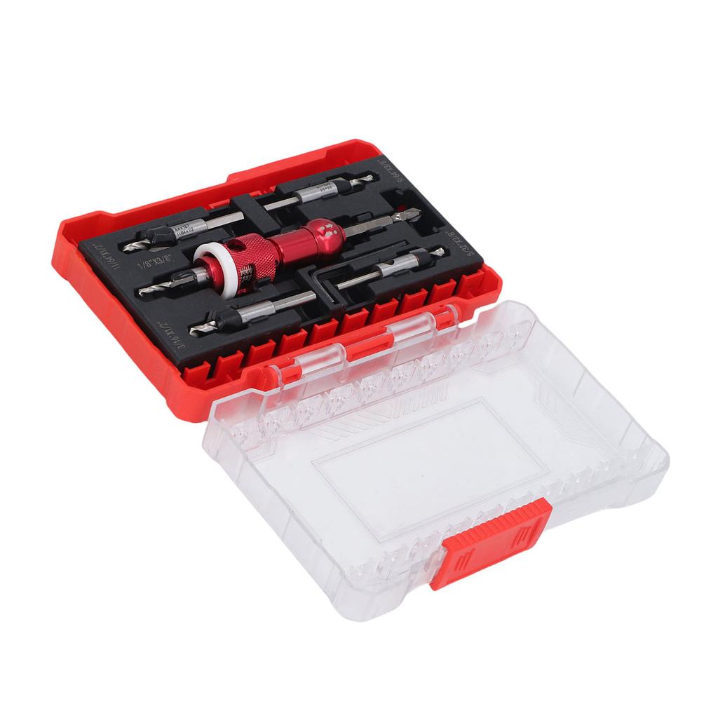 Countersink Drill Bit Set with Adjustable Depth Stop Counter Sink Drill Bits Tool Kit for