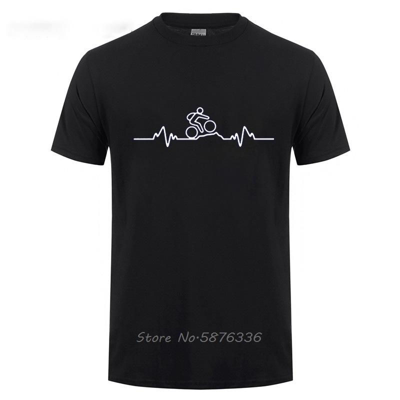 Funny Birthday Gifts Men Husband Dad Father Guys Friend Son Mountain Biker Heartbeat Pulse Cyclinger T Shirt Cycle TShirt