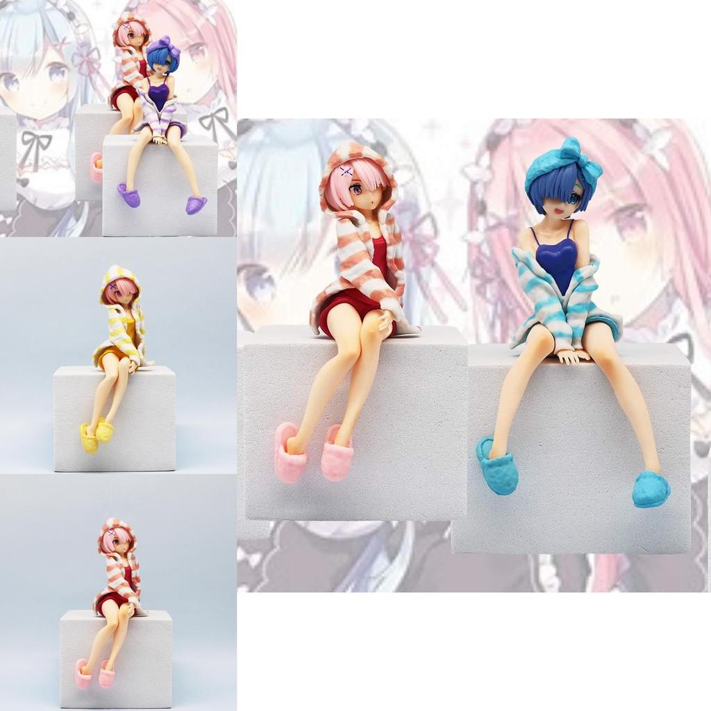 Rem Ram Pvc Figure 14cm Anime Collectible Cartoon Home Wear Decoration
