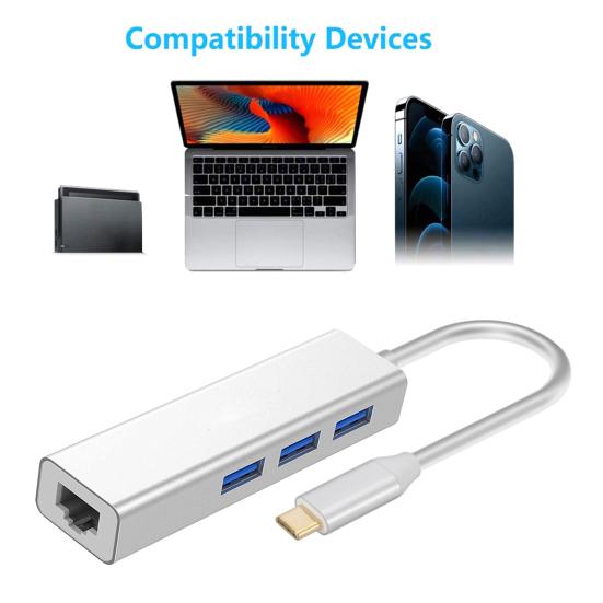 Premium USB Hub Adapter 1000 Mbps Kompakt stabil utgang