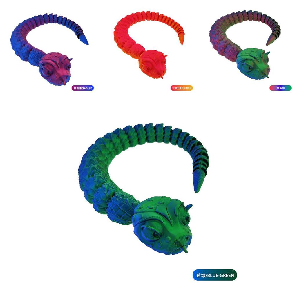 Adorable 3d Printed Snake Toy With Big Eyes For Creative Decor In Aquariums And Parties