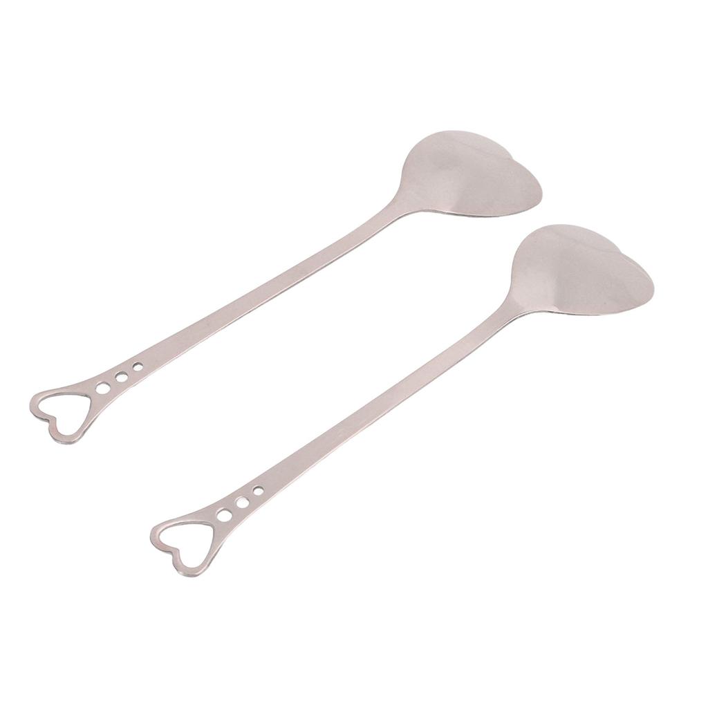 2 ks Dezertní lžíce Nerezová ocel Design ve tvaru srdce Odolné Antikorozní Ergonomická rukojeť