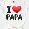 I Love Papa Bold Red Heart T Shirt Cute Matching Family Sweat For Grandpa Or Dad On Father S Day Vintage Homme Casual