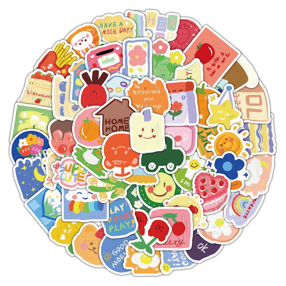 60-Piece Cute Animal Graffiti Sticker Set for Phone Cases, Water Bottles, and Laptops