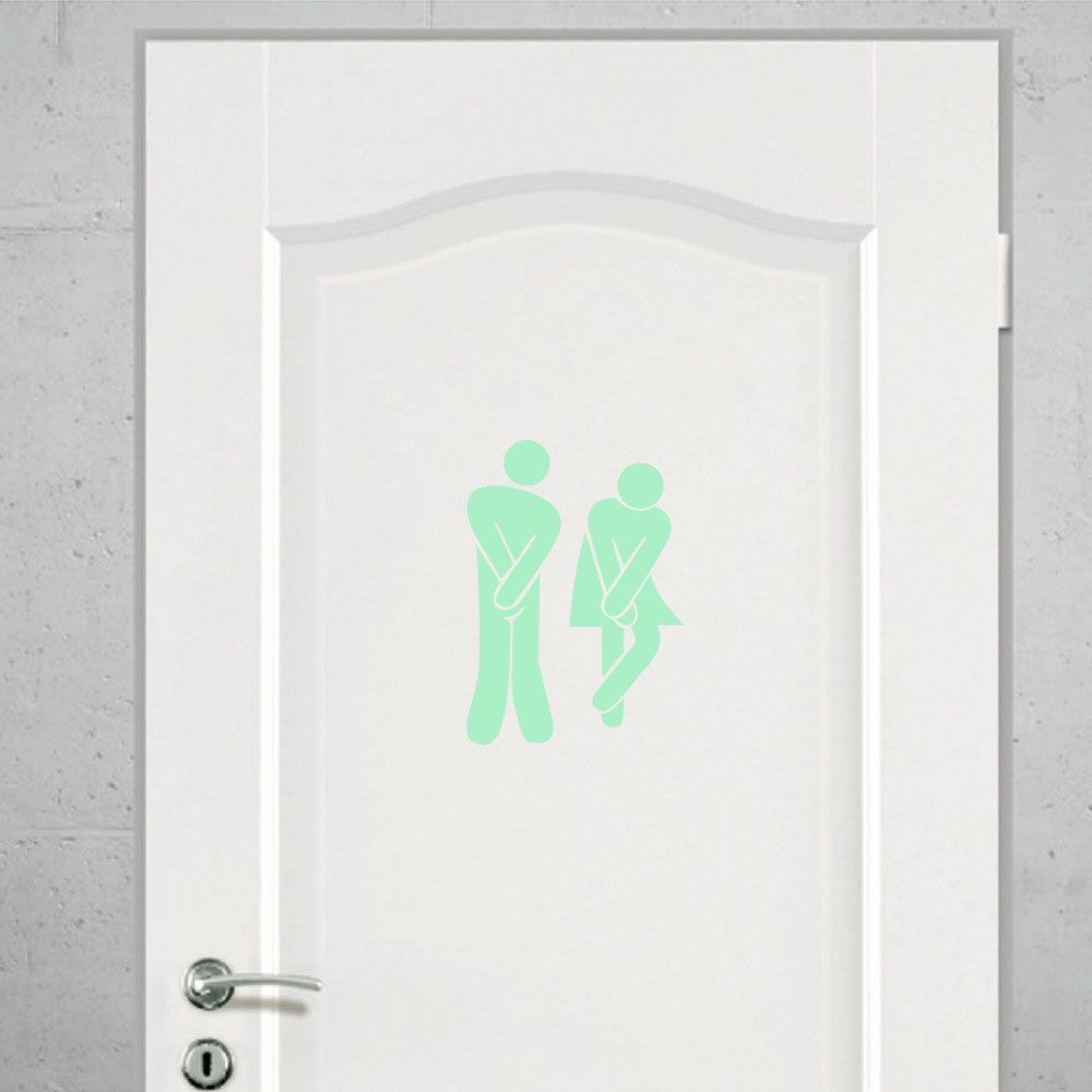 Dark Bathroom Luminous Home Decor Wall Sticker Washroom Door Sign Indicator Label Toilet Sticker
