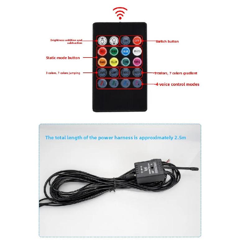 Car Charssis Flexible LED Strip Light LED Underbody Remote /APP Control RGB Neon Lights Ambient Atmosphere Auto Decorative Lamp